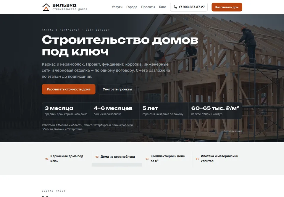 Главная страница сайта Вильвуд