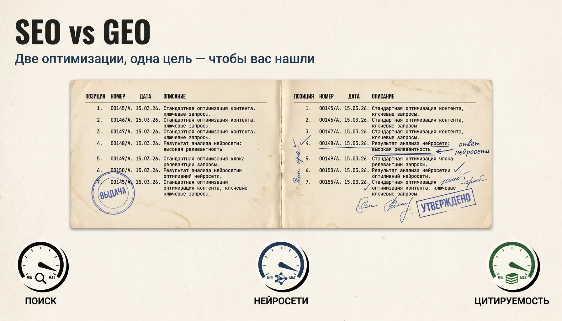 SEO vs GEO: в чём разница и зачем бизнесу обе | 2026